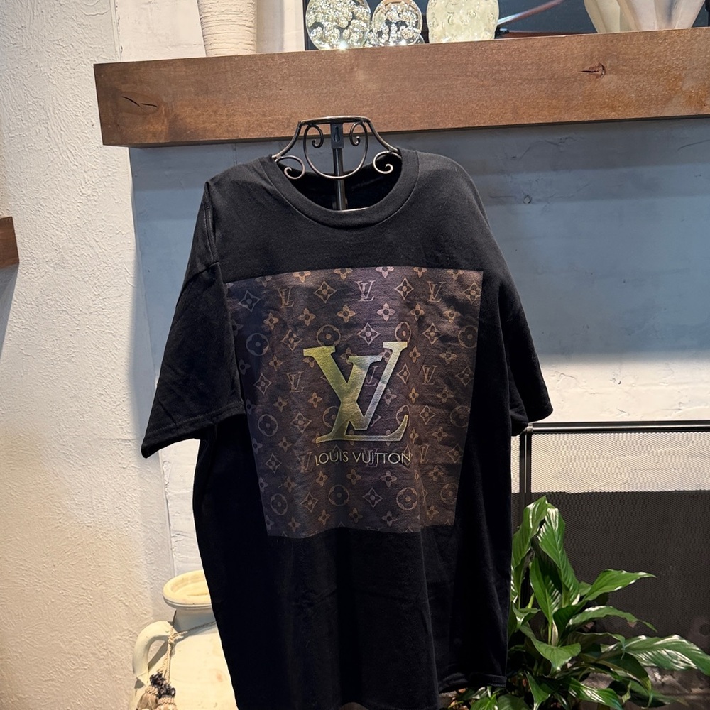 Black Tee with Gold Logo